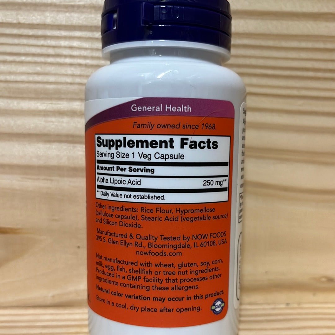 Alpha Lipoic Acid ALA 250mg Veg Capsules - One Life Natural Market NC