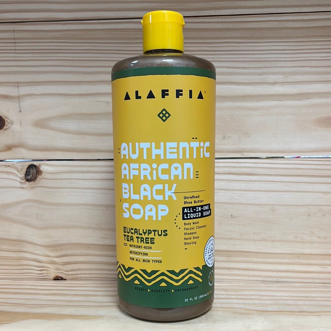 Authentic African Black Soap All in One Eucalyptus Tea Tree 32 OZ - One Life Natural Market NC