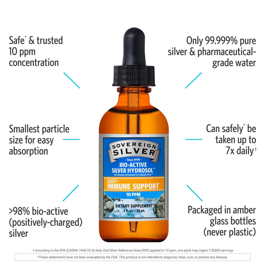 Bio-Active Silver Hydrosol Colloidal Silver Immune Support Dropper-Top - One Life Natural Market NC