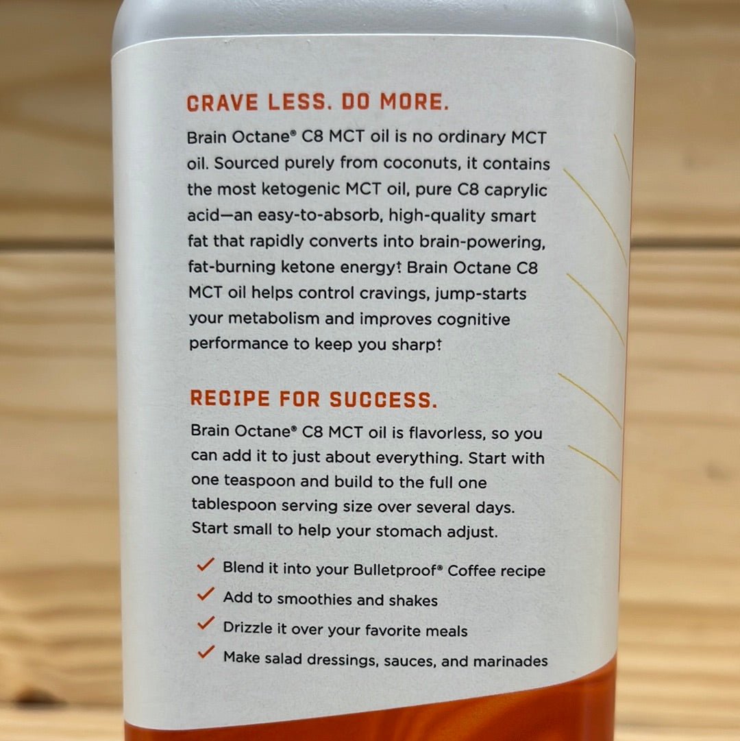 Bulletproof BRAIN OCTANE OIL Pure C8 MCT Oil - One Life Natural Market NC