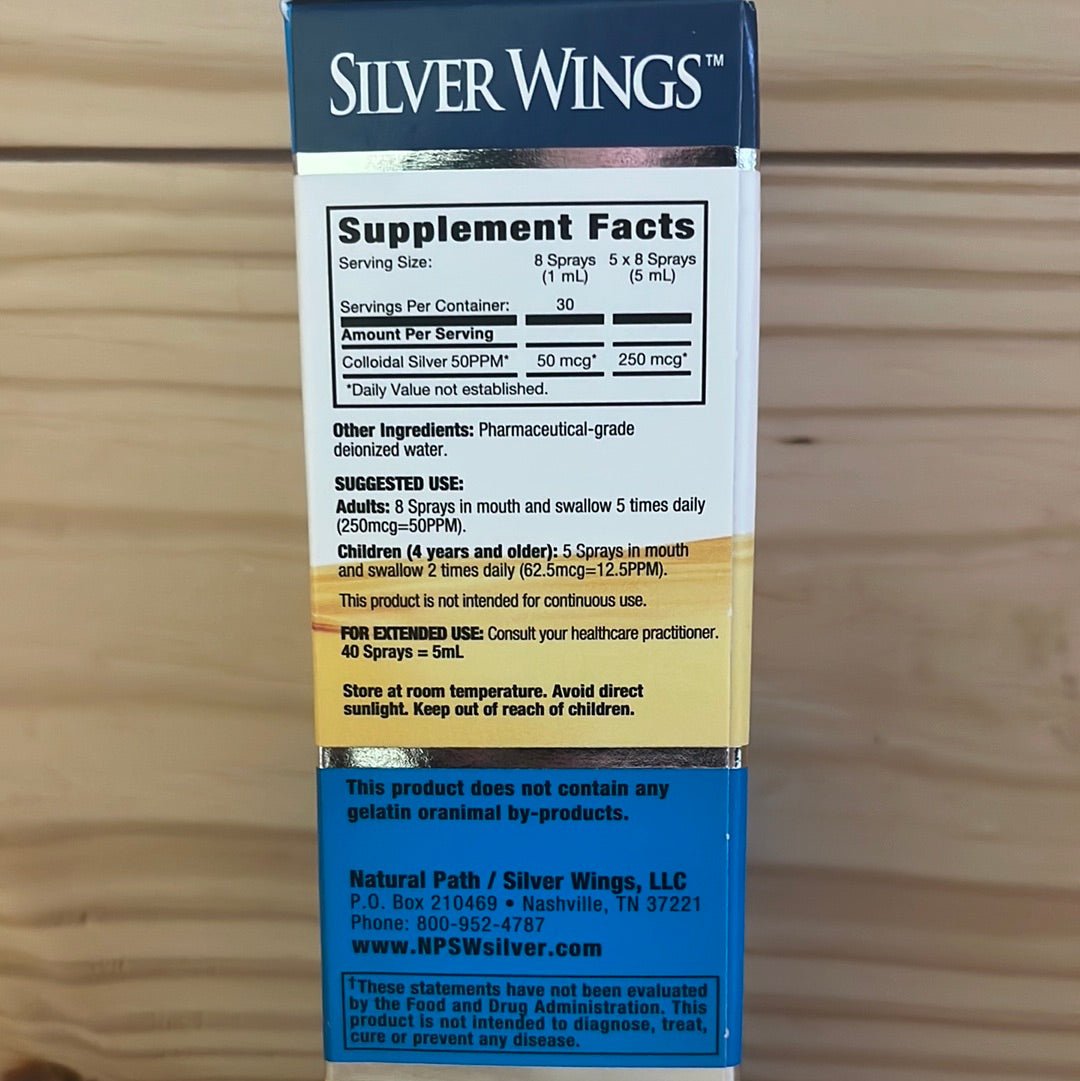 Colloidal Silver 50 ppm Vertical Spray 1 oz - One Life Natural Market NC