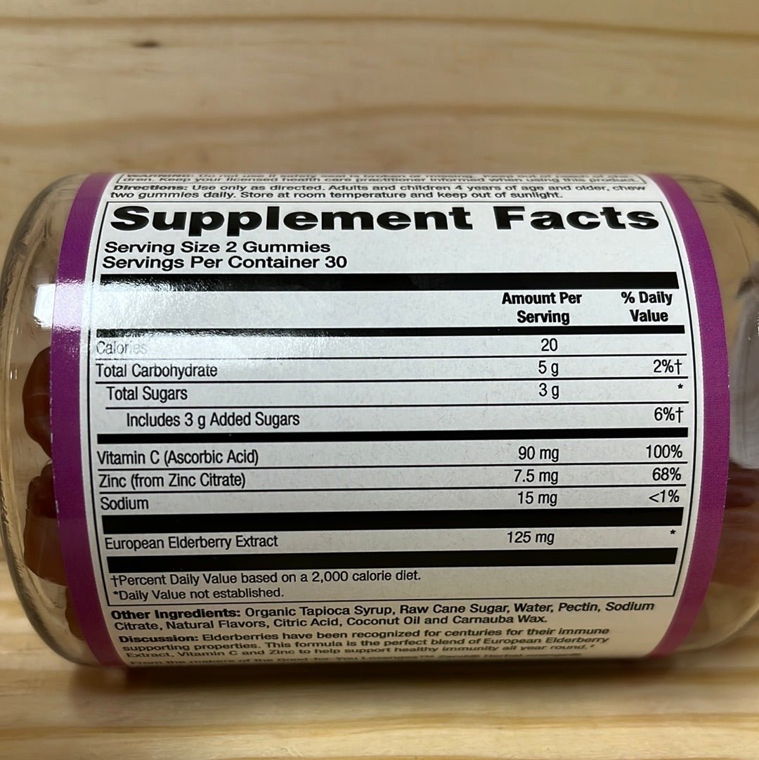 Elderberry + Zinc Gummies - One Life Natural Market NC