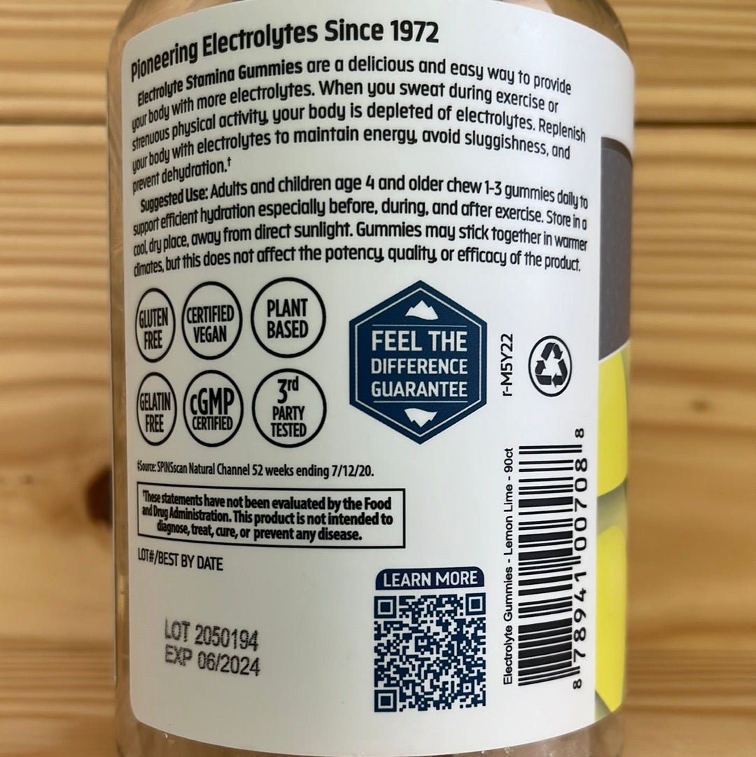 Electrolyte Stamina Gummies - Lemon Lime - One Life Natural Market NC