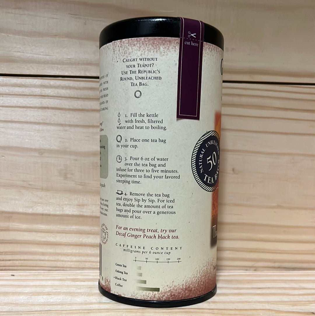 Ginger Peach Black Tea Bags - One Life Natural Market NC
