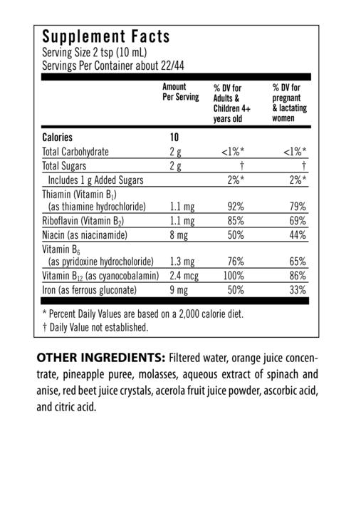 Liquid Iron with B Vitamin Complex - One Life Natural Market NC
