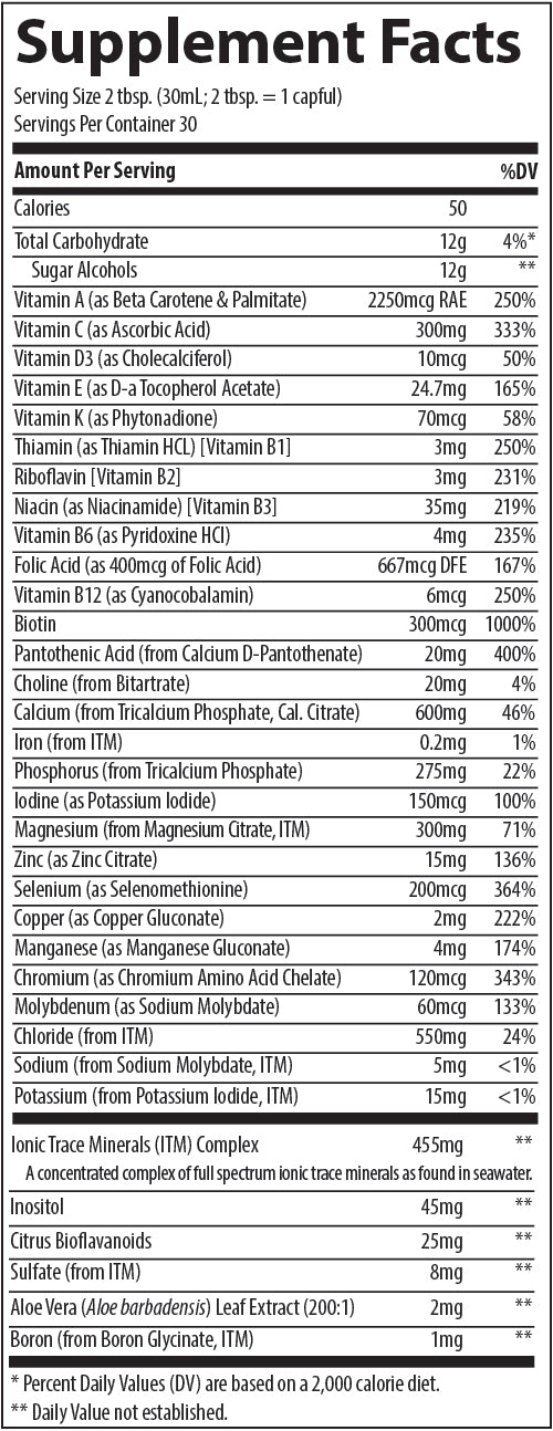 Liquid Multi Vitamin Mineral Orange/Mango Flavor - One Life Natural Market NC