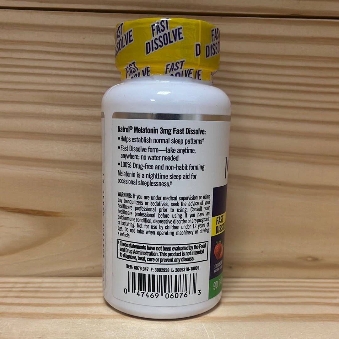 Melatonin Fast Dissolve Strawberry Tablets 3mg - One Life Natural Market NC