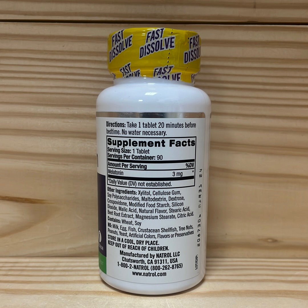 Melatonin Fast Dissolve Strawberry Tablets 3mg - One Life Natural Market NC
