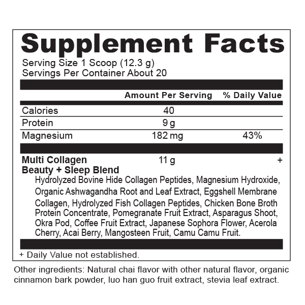 Multi Collagen Protein Beauty + Sleep Vanilla Chai - One Life Natural Market NC