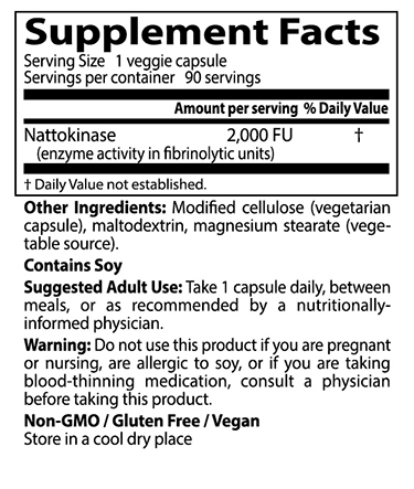 NATTOKINASE 2,000FU - One Life Natural Market NC