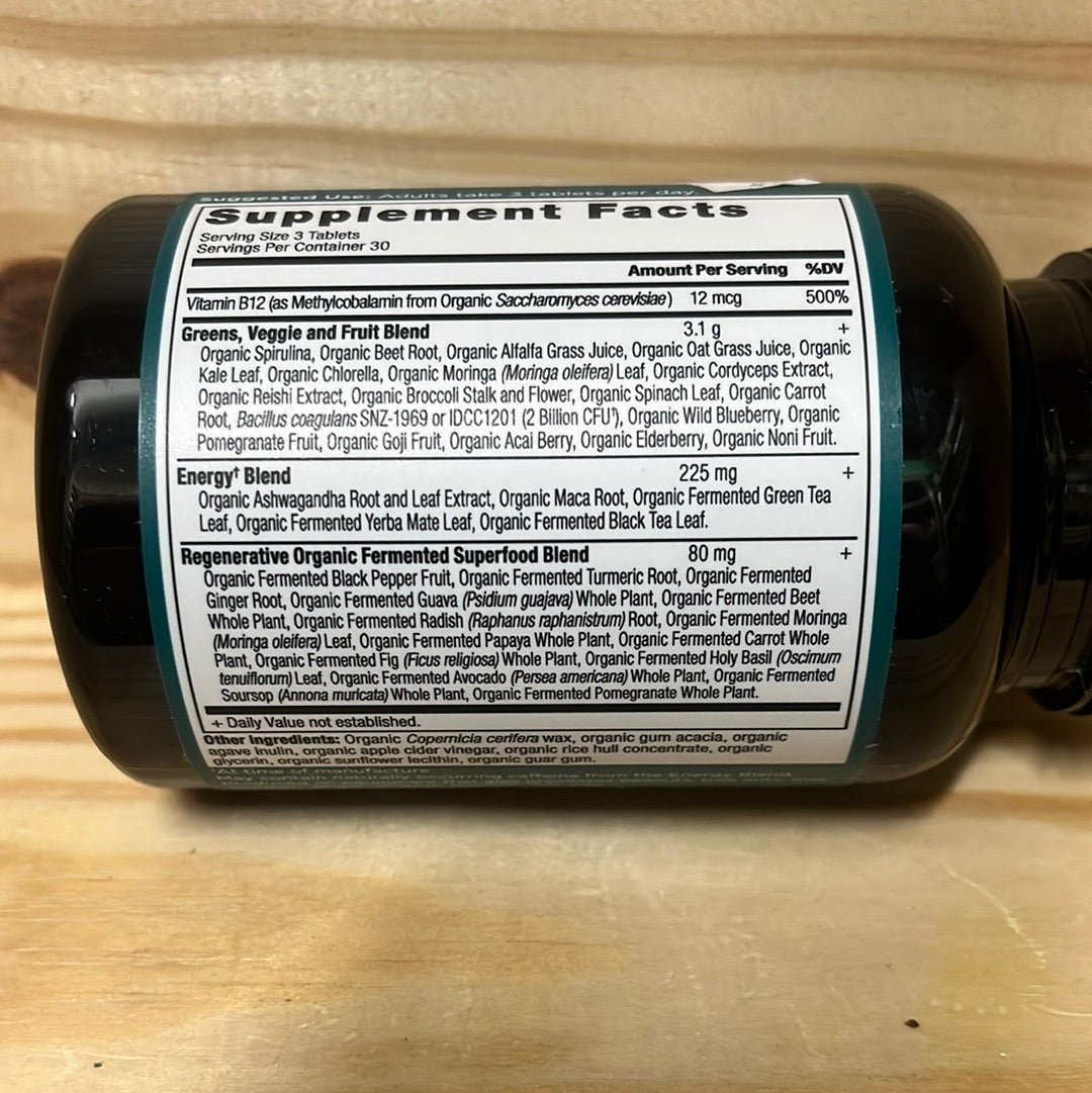 Organic SuperGreens Energizer Tablets - One Life Natural Market NC
