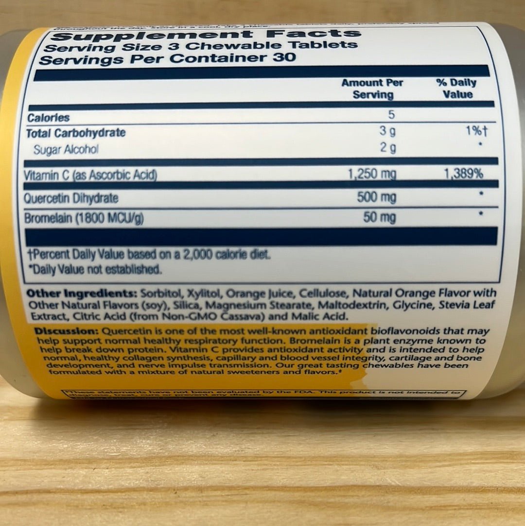 Quercetin Bromelain Vitamin C QBC Plex Chewables - One Life Natural Market NC