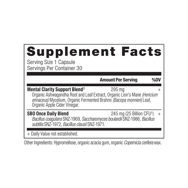 SBO Probiotics Mental Clarity Once Daily (30 Capsules) - One Life Natural Market NC