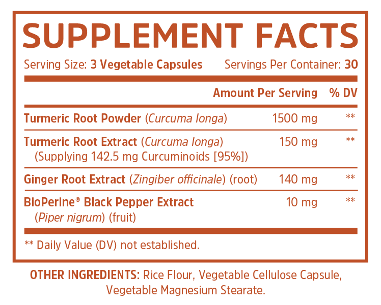 Turmeric Curcumin with Ginger & Bioperine Black Pepper Extract - One Life Natural Market NC
