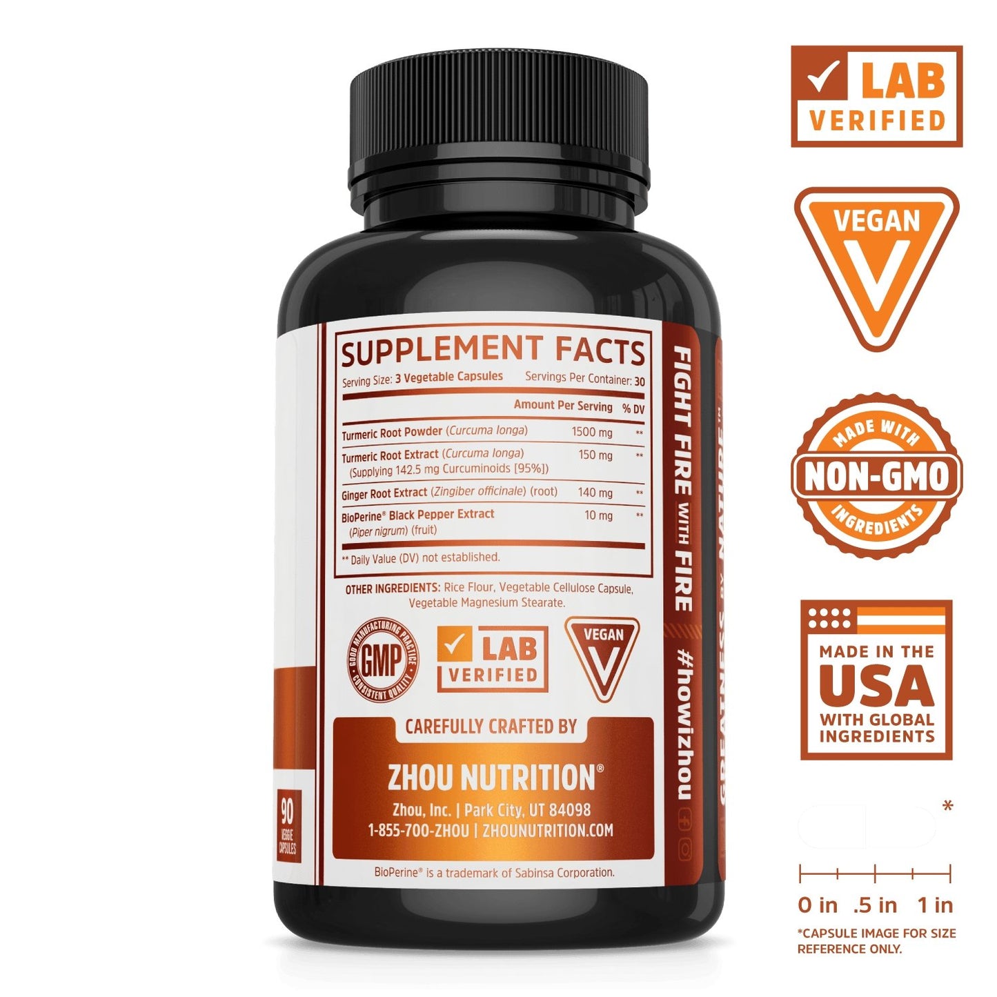 Turmeric Curcumin with Ginger & Bioperine Black Pepper Extract - One Life Natural Market NC