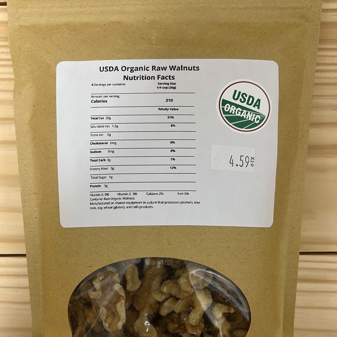 USDA Organic Raw Walnuts Bulk Packaging 8oz - One Life Natural Market NC