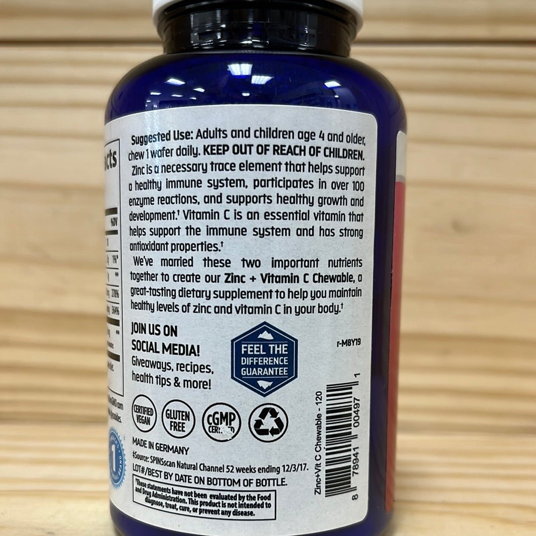 Zinc + Vitamin C Chewables - One Life Natural Market NC