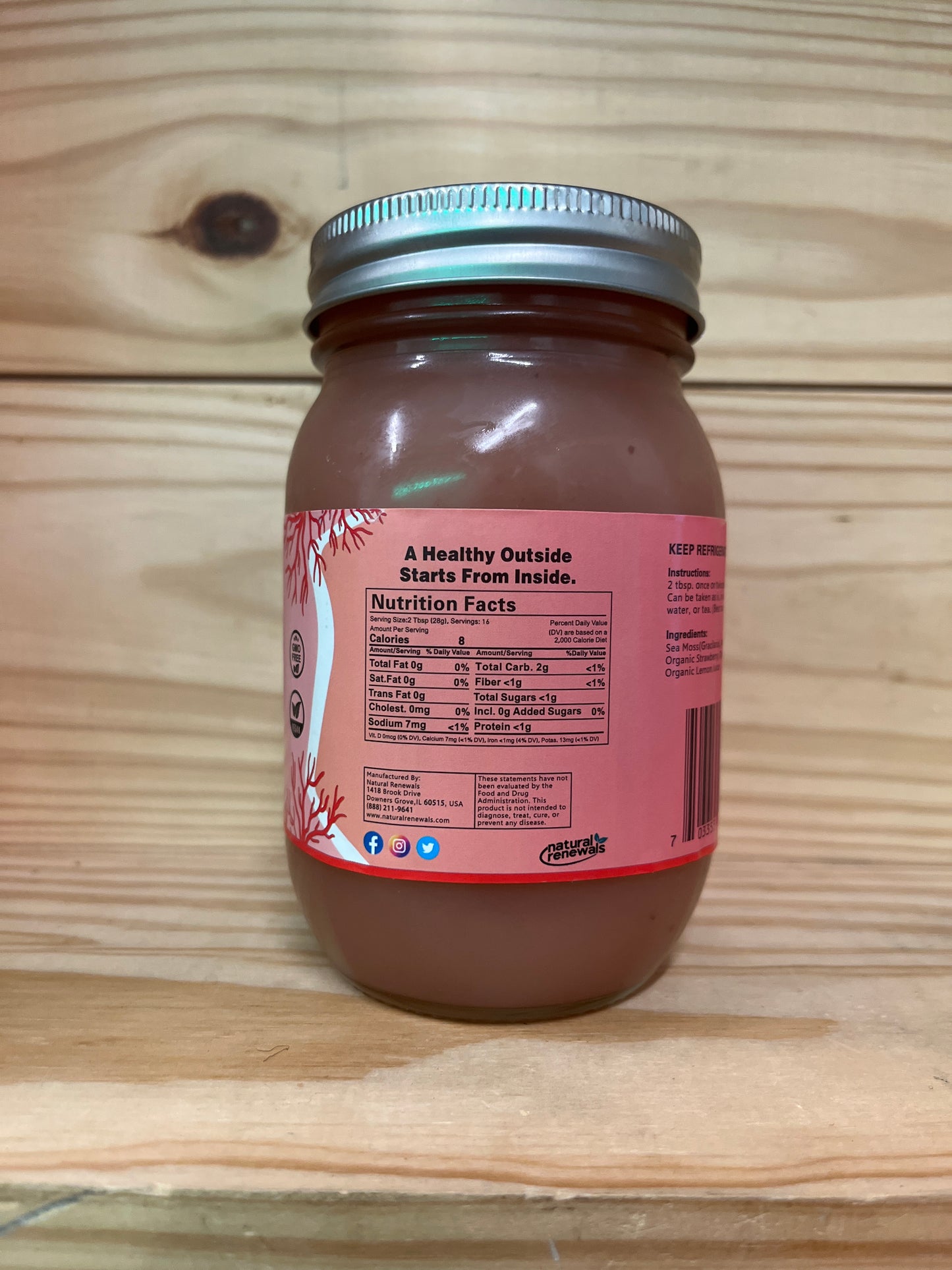 Sea Moss Gel Strawberry