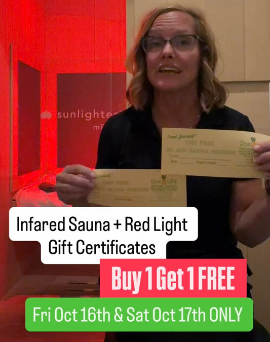 Buy 1 Get 1 FREE 30 Minute Infared Sauna + Red Light Gift Certificates