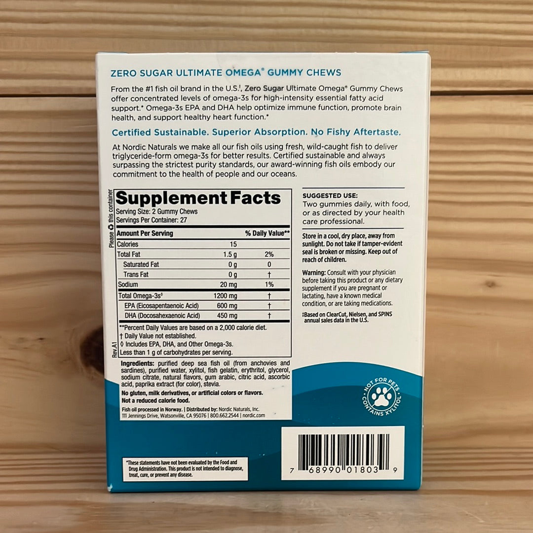 Ultimate Omega Zero Sugar Gummy Chews