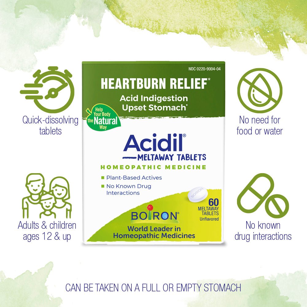 Acidil® Natural Homeopathic Heartburn Indigestion Relief - One Life Natural Market NC