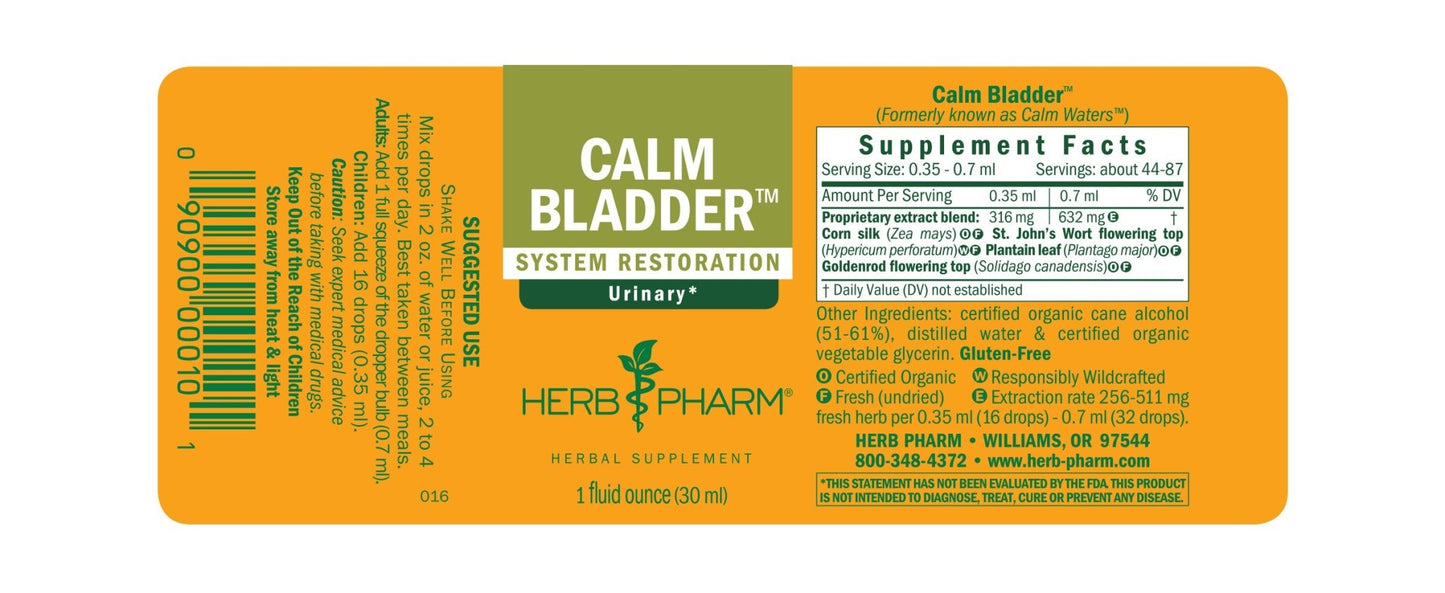 Calm Bladder™ Liquid Herbal Extract Natural Bladder Spasm Support - One Life Natural Market NC