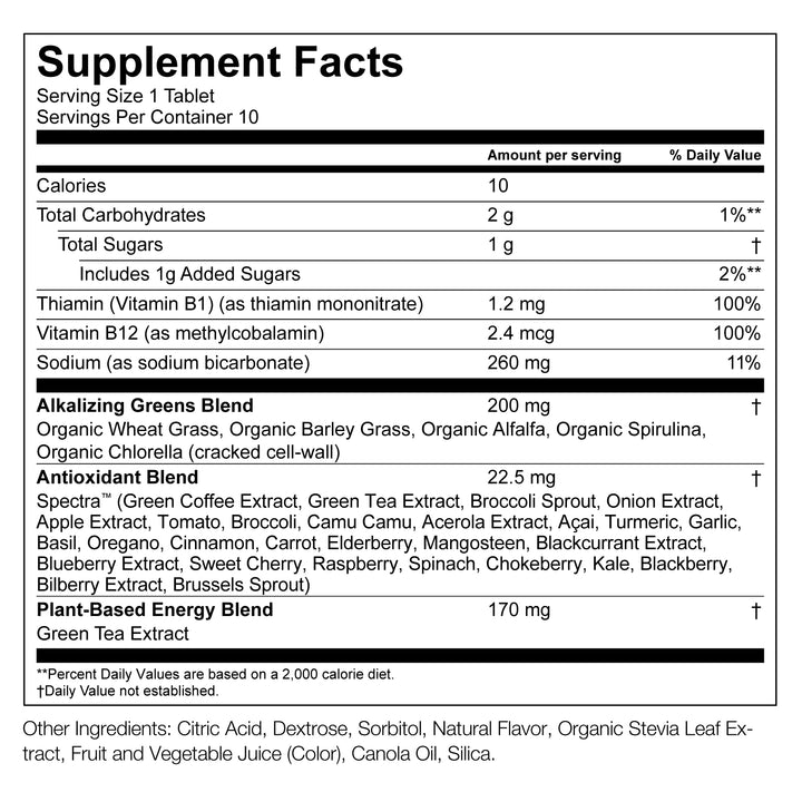 Fizzy Greens Tablets Energy Tropical - One Life Natural Market NC
