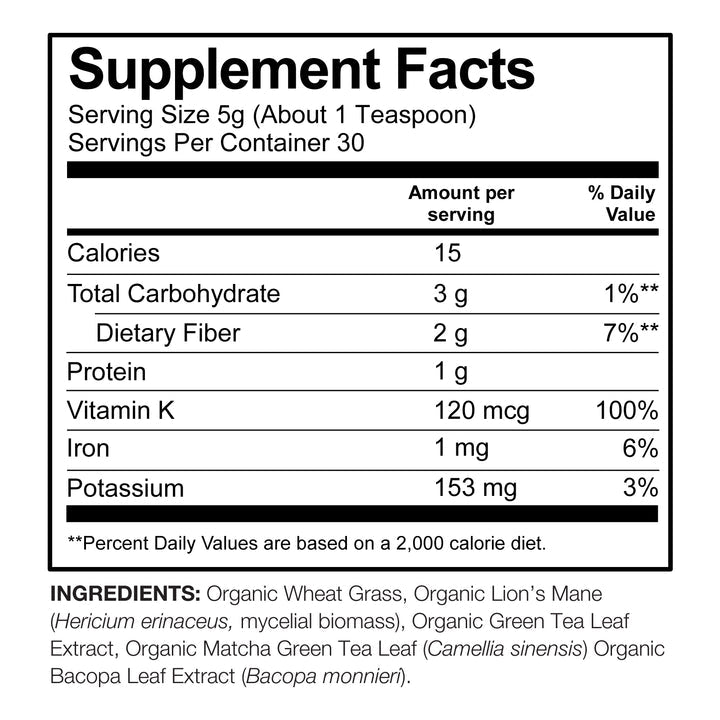 Organic Brain Support Superfood Powder - One Life Natural Market NC