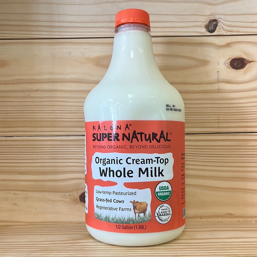 Organic Grass Fed Nonhomogenized Cream Top Whole Milk One Life