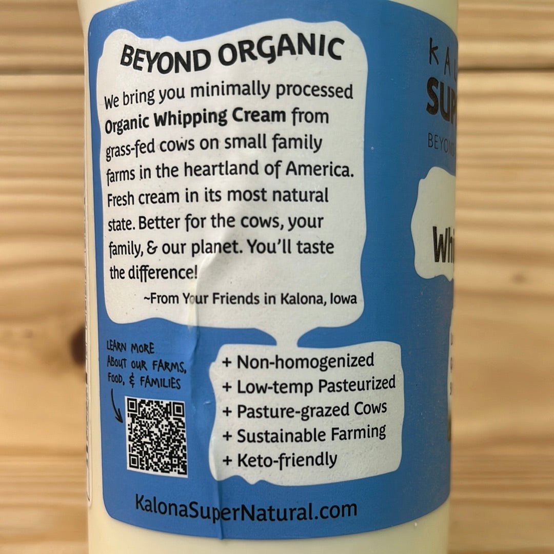 Organic Grass Fed Non-homogenized Whipping Cream - One Life Natural Market NC