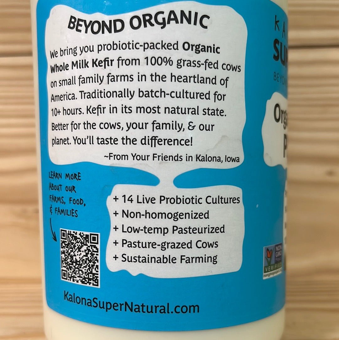 Organic Grass Fed Non-homogenized Whole Milk Plain Kefir - One Life Natural Market NC