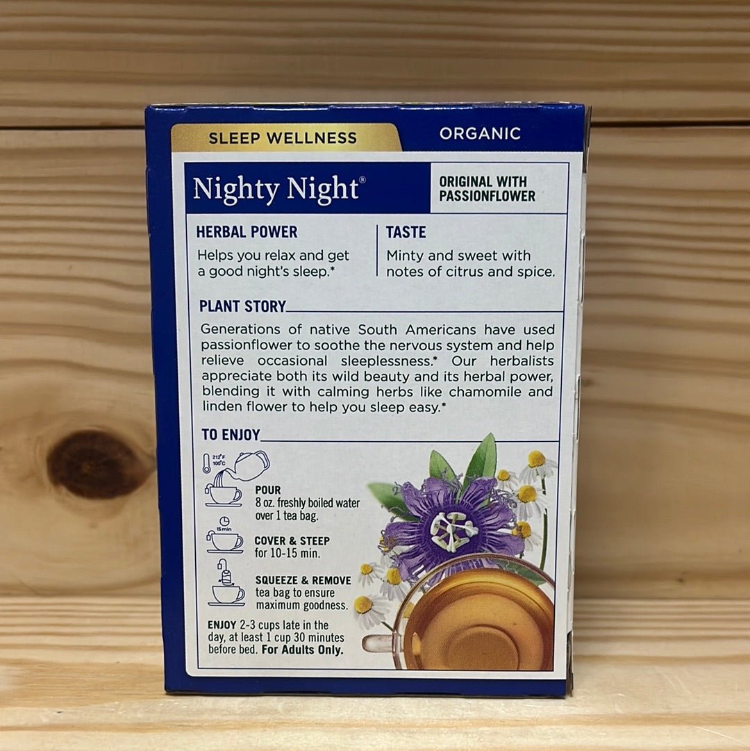 Organic Nighty Night Tea Original w Passionflower - One Life Natural Market NC