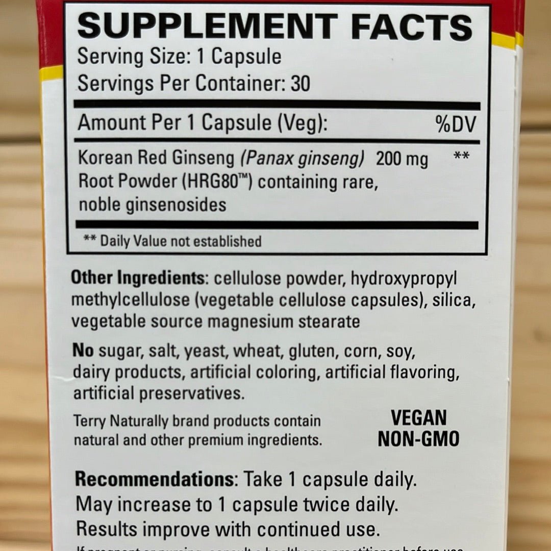 Red Ginseng Energy HRG80™ - One Life Natural Market NC