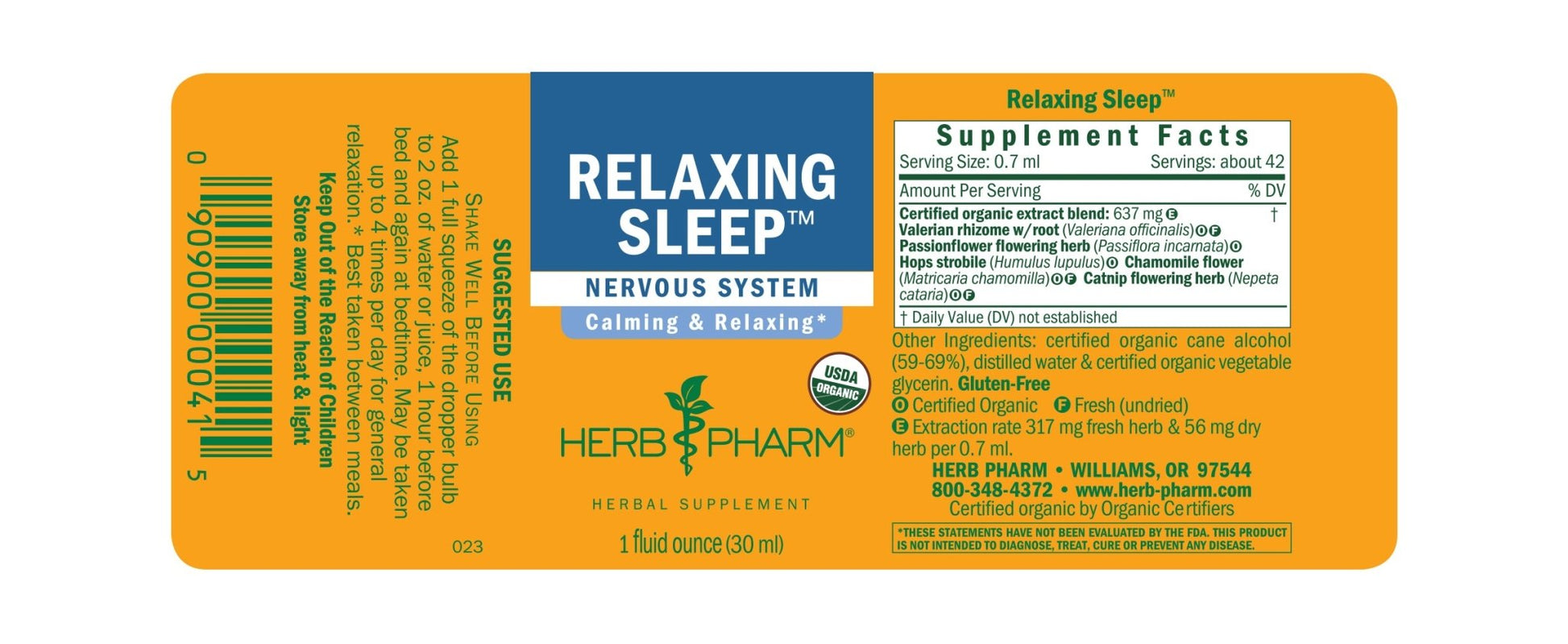 Relaxing Sleep™ Liquid Herbal Exract Blend - One Life Natural Market NC