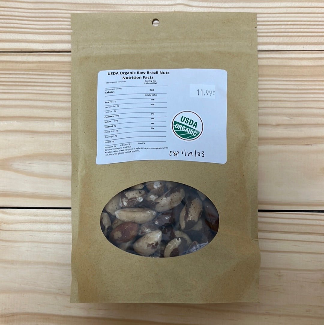 USDA Organic Raw Brazil Nuts Bulk Packaging 8oz - One Life Natural Market NC