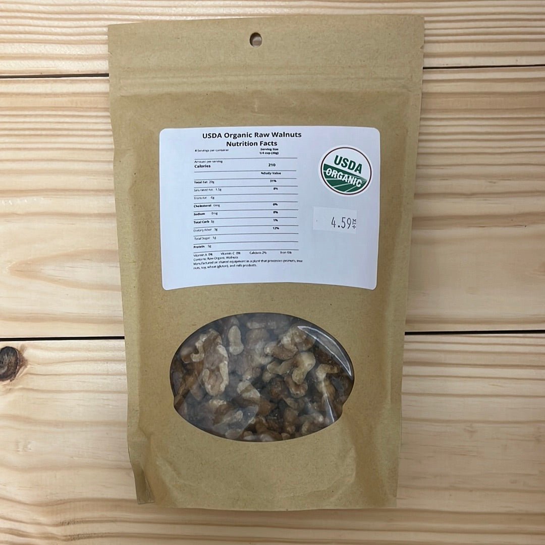 USDA Organic Raw Walnuts Bulk Packaging 8oz - One Life Natural Market NC